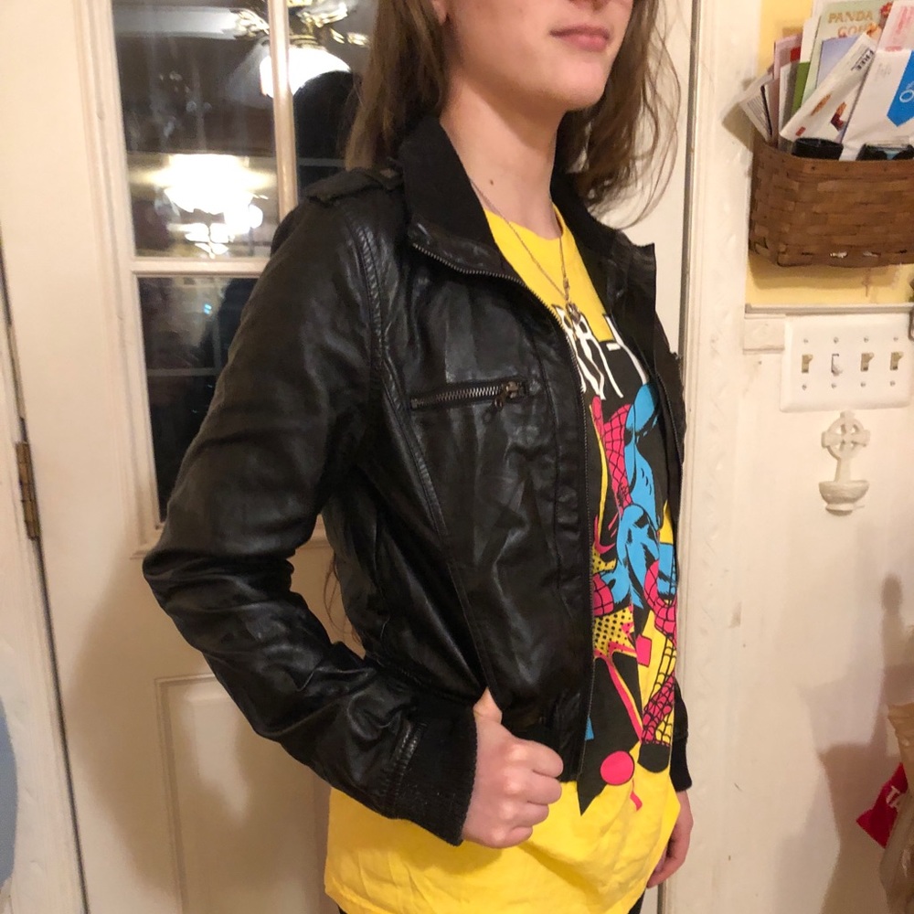 Black Faux Leather Jacket